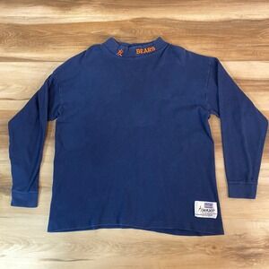 Vintgae Chicago Bears Mock Neck Long Sleeve T Shirt NFL Men Large Pro Line